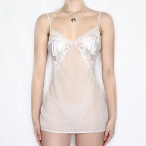 Victoria's Sectet Lingerie Chemise Lace Sequins Sheer Satin Size Large